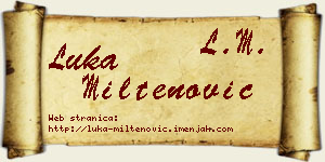 Luka Miltenović vizit kartica
